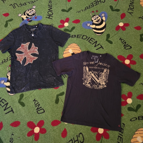 Guess Men's Black Graphic Tee Size Large - Picture 1 of 12
